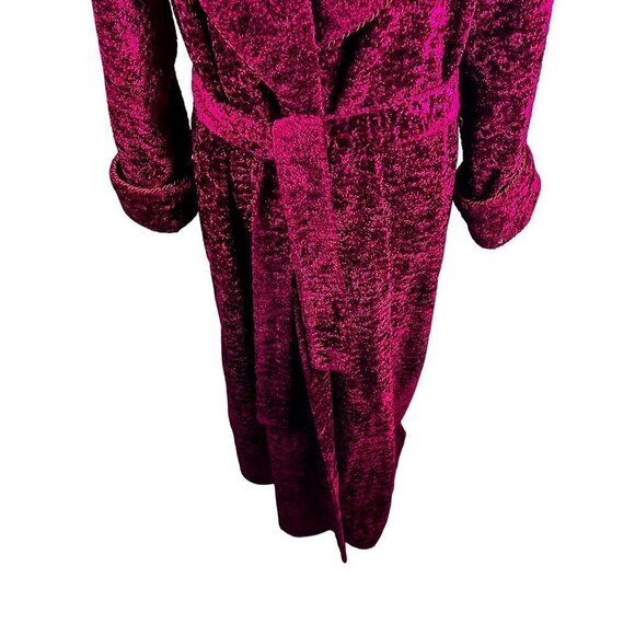Vintage Diamond Tea Red Crushed Velvet Full Length Robe - Picture 4 of 15